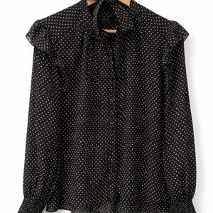 All Saints Monochrome Dotted Blouse